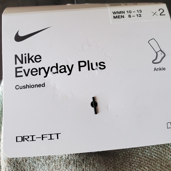 Nike everyday plus cushioned ankle socks 2pk green large - Picture 5 of 5